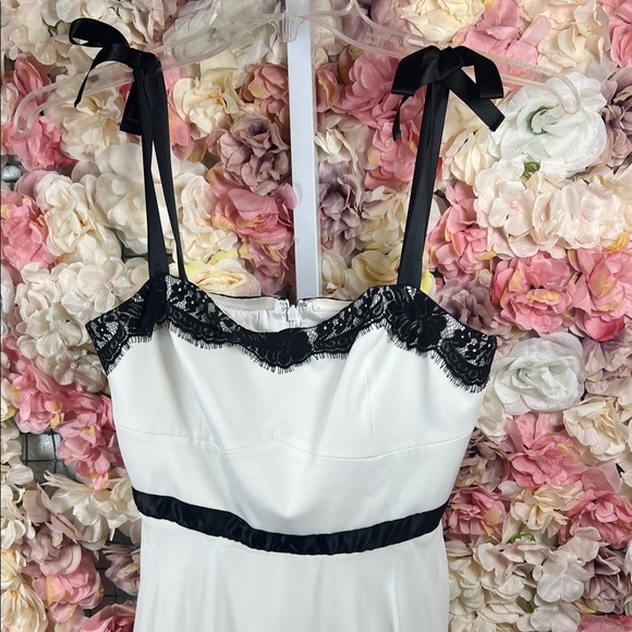 Pearl by Georgina Chapman Black and Cream Mini Dress - Picture 3 of 5